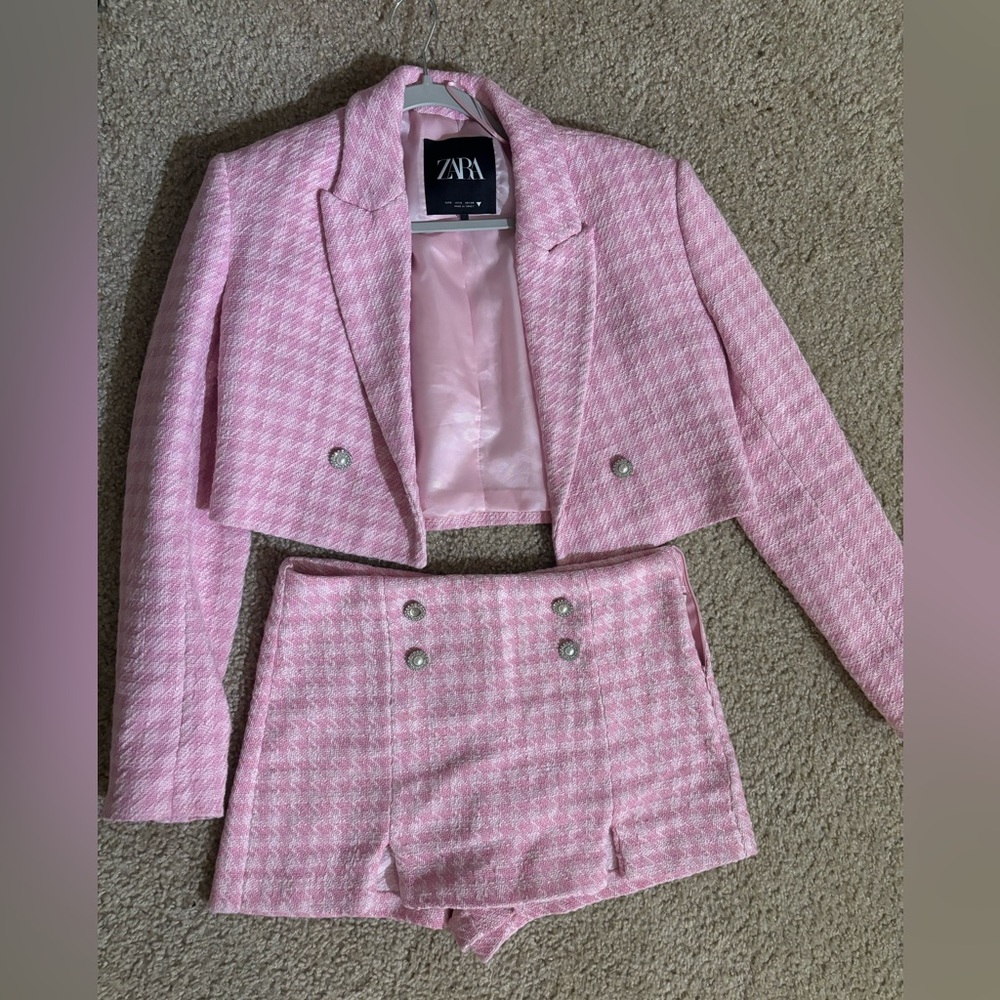 Zara Pink Tweed Set